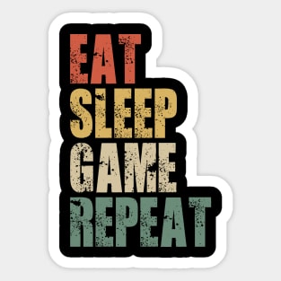 Eat Sleep Game Repeat Funny Gift Ideas Sticker
